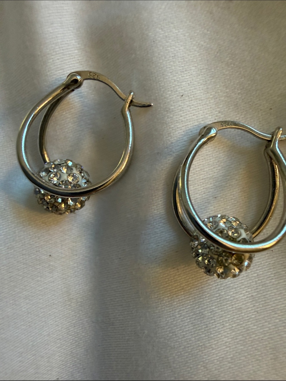 Y2K 925 Crystal Huggie Earrings